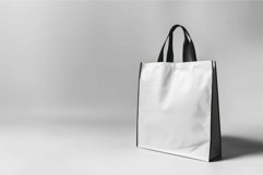 White tote bag standing up on white background Product Image 1
