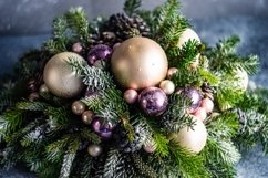 Christmas festive composition with balls and decor Product Image 1