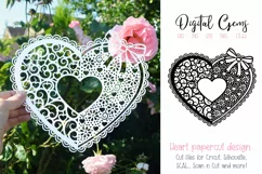 Love heart paper cut design. SVG / DXF / EPS / PNG files Product Image 1