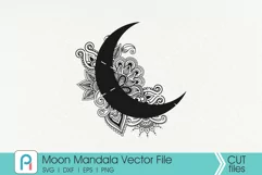 Moon Mandala Svg, Moon Svg, Crescent Moon Svg, Mandala Svg Product Image 3