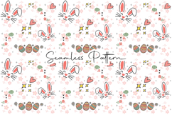 Whimsical Bunny Garden Floral Pattern Product Image 1
