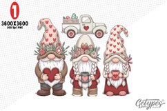 Valentine Gnome Sublimation Clipart - High Quality Design Product Image 1