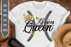 Pisces Queen Svg. Zodiac Sign Birthday. Horoscope dxf, png Product Image 1