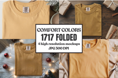 Comfort Colors 1717 Christmas Folded T-Shirt Mockup Product Image 1