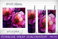 Peony tumbler wrap, Flower tumbler wrap, Floral 20oz Product Image 1