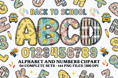 Back to School Alphabet png, letters doodle, school clipart Product Image 1