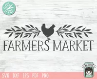 Farmers Market SVG, Famers Market Sign Cut File, Chicken SVG Product Image 2