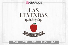 Las leyendas nacen en octubre SVG - Otoño SVG Product Image 1