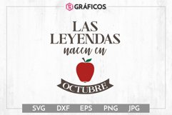 Las leyendas nacen en octubre SVG - Otoño SVG Product Image 1