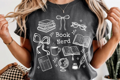 Book Nerd PNG Reader Book Lover Shirt Design Reading Product Image 3