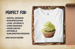 Matcha Cupcakes Clipart Bundle 4 PNG Product Image 2
