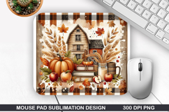 House Mouse Pad Sublimation, Pumpkins Mouse Pad PNG Design Product Image 1