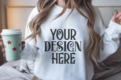 Christmas Gildan 18000 White Crewneck Sweatshirt Mockup Product Image 1