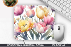 Flowers Mouse Pad Sublimation, Spring Mouse Pad PNG Design Product Image 1