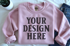 Light Pink Gildan 18000 Folded Flat Lay Mockups Product Image 1