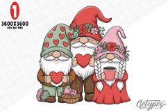 Valentine Gnome Sublimation Clipart - High Quality Design Product Image 1