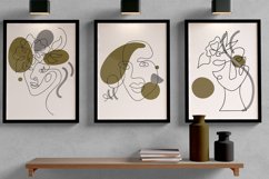 Set of Three Abstract Face Digital Print Frame not included Product Image 2