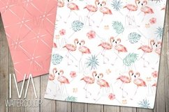 Flamingo digital paper, Tropical digital paper Product Image 2