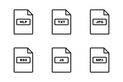 Set Of File Formats Icons Product Image 1