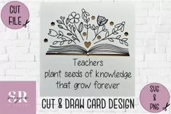 Thank you teacher card | Paper cutting | teacher card SVG Product Image 2