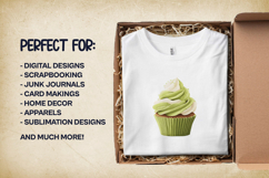 Matcha Cupcakes Clipart Bundle 4 PNG Product Image 2
