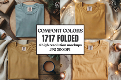 Comfort Colors 1717 Christmas Folded T-Shirt Mockup Product Image 1