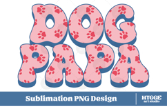 American Dog Papa 4th of July USA Paw DTF PNG Sublimation Product Image 1