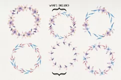 Purple Floral Watercolor Wreaths Garlands Border Ombre Fade Product Image 2