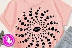 Kiss Love mandala svg Heart lips lipstick clipart Valentines Product Image 2