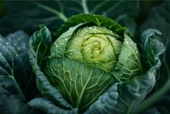 Fresh dew on green cabbage leaves Product Image 1