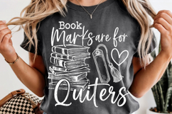 Bookmarks Are For Quitters PNG Funny Book Lover Reading Product Image 1