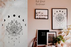 Moon svg Lotus mandala clipart Moon phases svg Crescent moon Product Image 6
