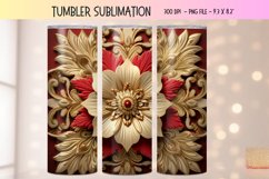 3d Flower Tumbler Wrap | Christmas Sublimation Tumbler Wrap Product Image 1