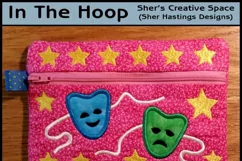 Drama Masks Zipper Bag - Fully Lined, 5X7 HOOP Product Image 1