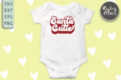 Santa Cutie Retro Christmas SVG - PNG, DXF, EPS, SVG, Cut Product Image 3