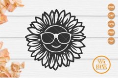 Sunflower with eyeglasses svg, sunflower glasses svg Product Image 1