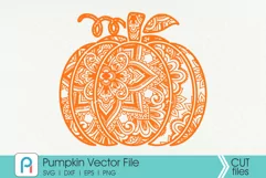 Pumpkin Mandala Svg, Pumpkin Svg, Mandala Svg, Pumpkin Dxf Product Image 1