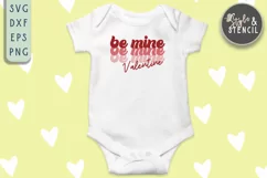 Valentine Be Mine Retro SVG - PNG, DXF, EPS, SVG, Cut File Product Image 4