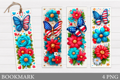 Patriotic Butterfly Bookmark. Patriotic Bookmark Design Product Image 1