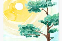 Watercolor landscape clipart, PNG sublimation designs Product Image 3