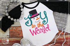 Joy to the World with Snowman SVG DXF EPS PNG JPG Product Image 1
