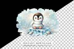 Baby Penguin Illustration, Winter Wonderland Clipart Product Image 2