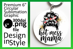 Charming Round Design Keychain PNG , Mother&#039;s Day Product Image 1
