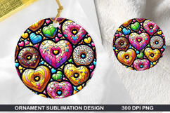 Heart Stained Glass Ornament PNG, Digital Download File Product Image 1