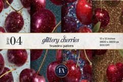 Glitter Coquette Cherry Pattern | Sparkly Glam Texture Paper Product Image 1