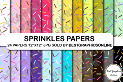 24 Donut sprinkles digital papers, Doughnut digital papers Product Image 1