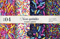 Neon Sprinkles digital paper | Colorful Rainbow Sprinkles Product Image 1