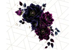Gothic Floral PNG, Dark Aesthetic Flowers Clipart Print Product Image 4