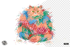 Quirky Funny Autumn Cat Clipart Product Image 1