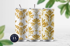 Gold Retro Floral Block Print | Geometric Floral Pattern Product Image 2